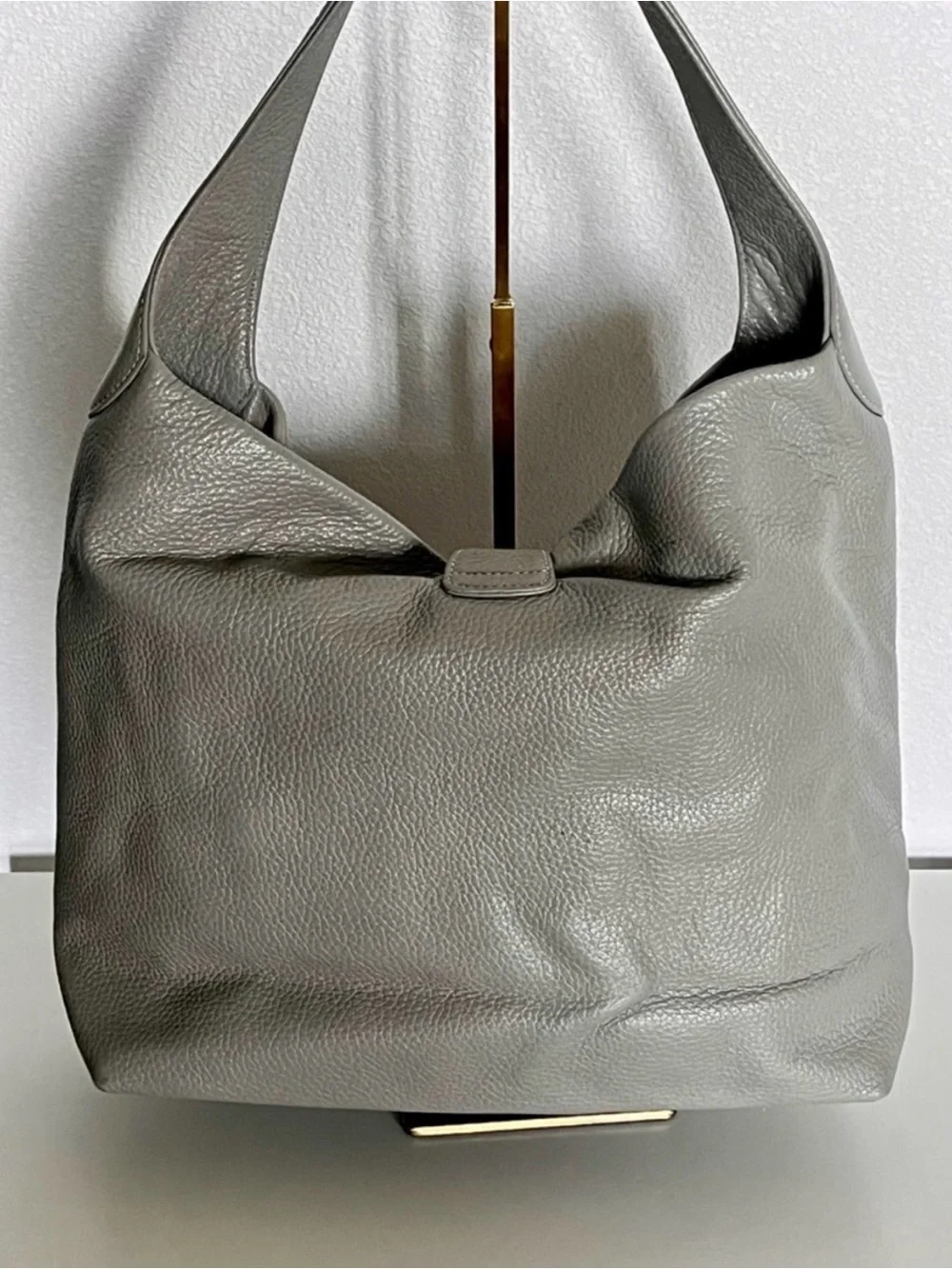 Dooney & Bourke Elephant Gray Pebble Grain Logo Lock Sac Hobo Bag Wallet Set